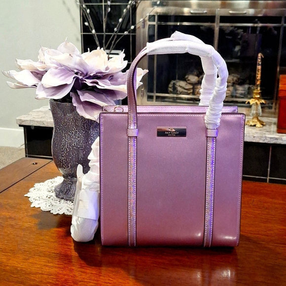Kate Spade of New York Purple Patent Kenzie with Shimmering Leather Straps - Picture 1 of 6